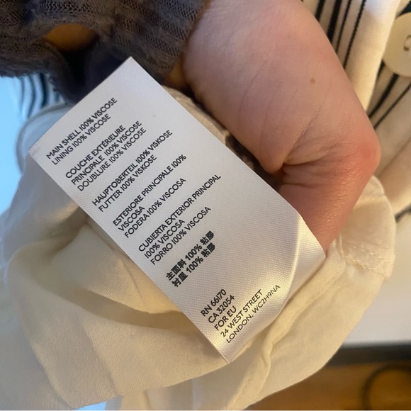 Maeve by Anthropologie Cream & Black Esther Striped Sleeveless Shirt Dress - Picture 12 of 13